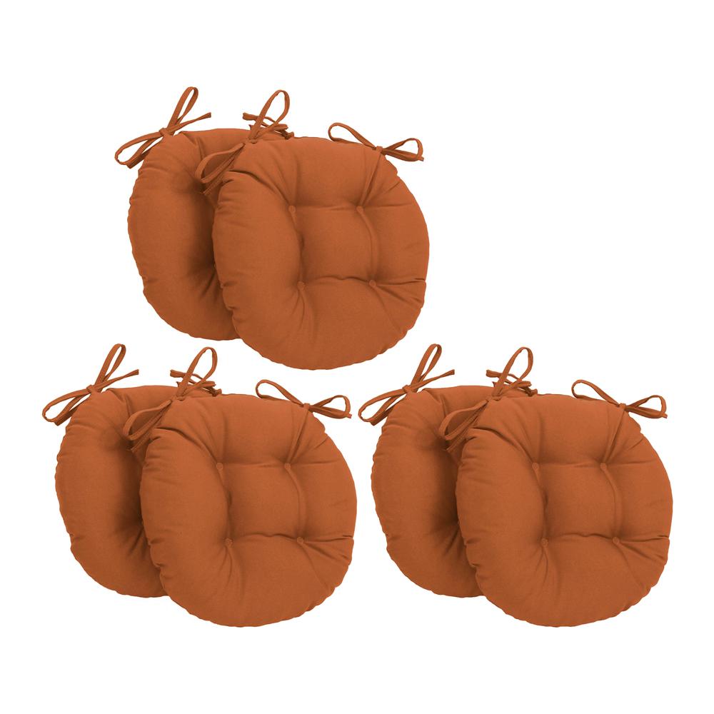 16-inch Solid Twill Round Tufted Chair Cushions (Set of 6)  916X16RD-T-6CH-TW-SP. Picture 1