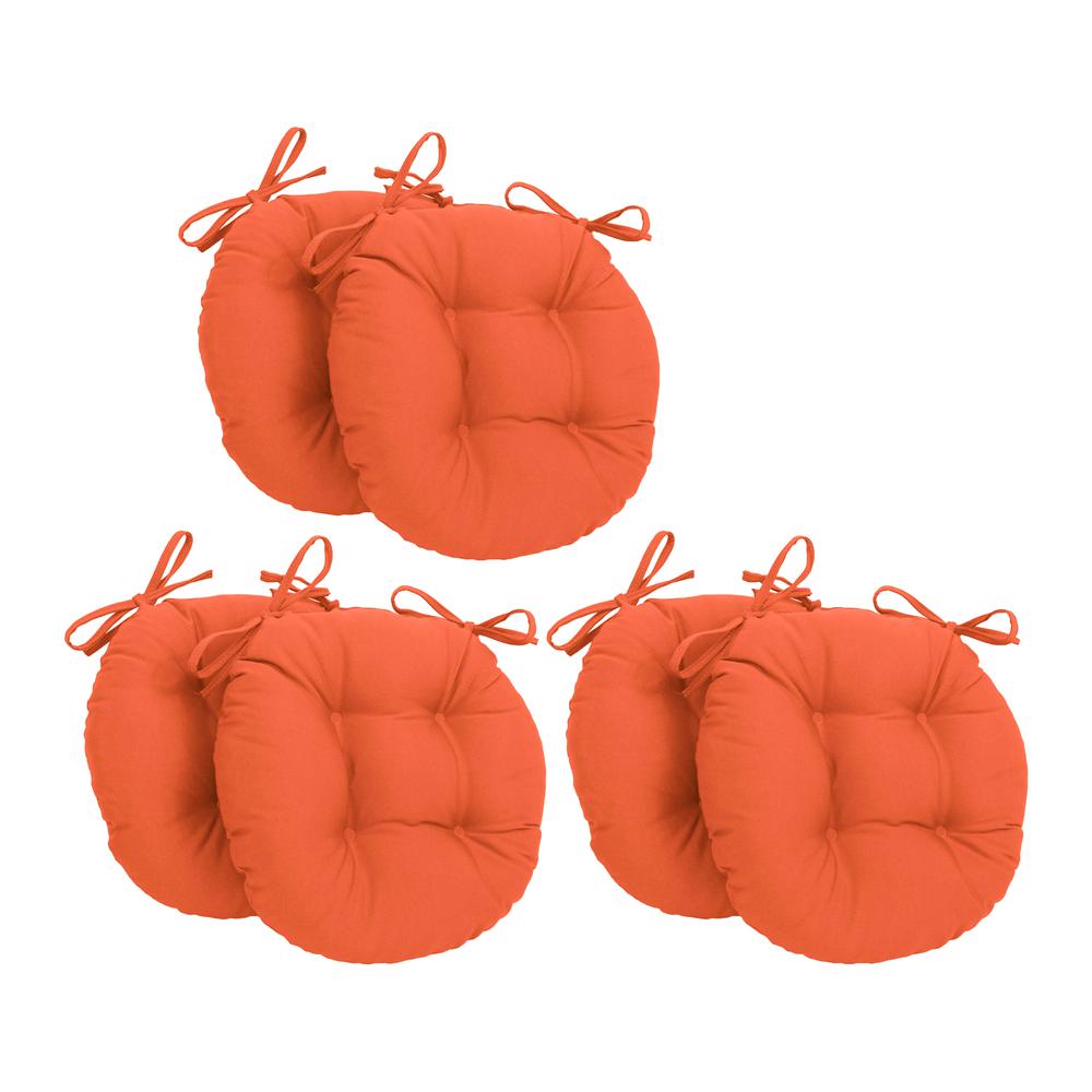 16-inch Solid Twill Round Tufted Chair Cushions (Set of 6)  916X16RD-T-6CH-TW-TD. Picture 1