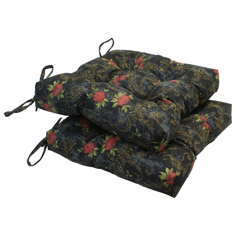 16-inch Indoor Square Tufted Chair Cushions (Set of 2)  916X16SQ-T-2CH-ID-019. Picture 1