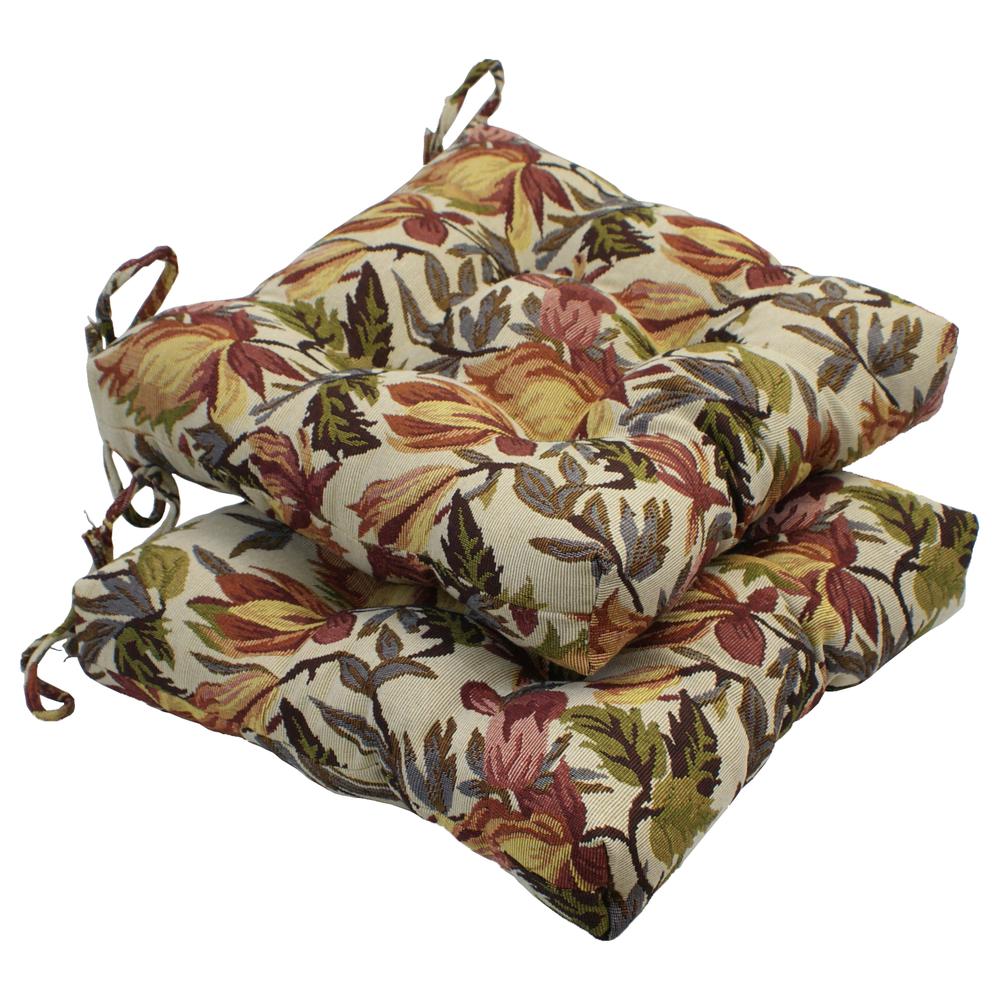16-inch Indoor Square Tufted Chair Cushions (Set of 2)  916X16SQ-T-2CH-ID-059. Picture 1