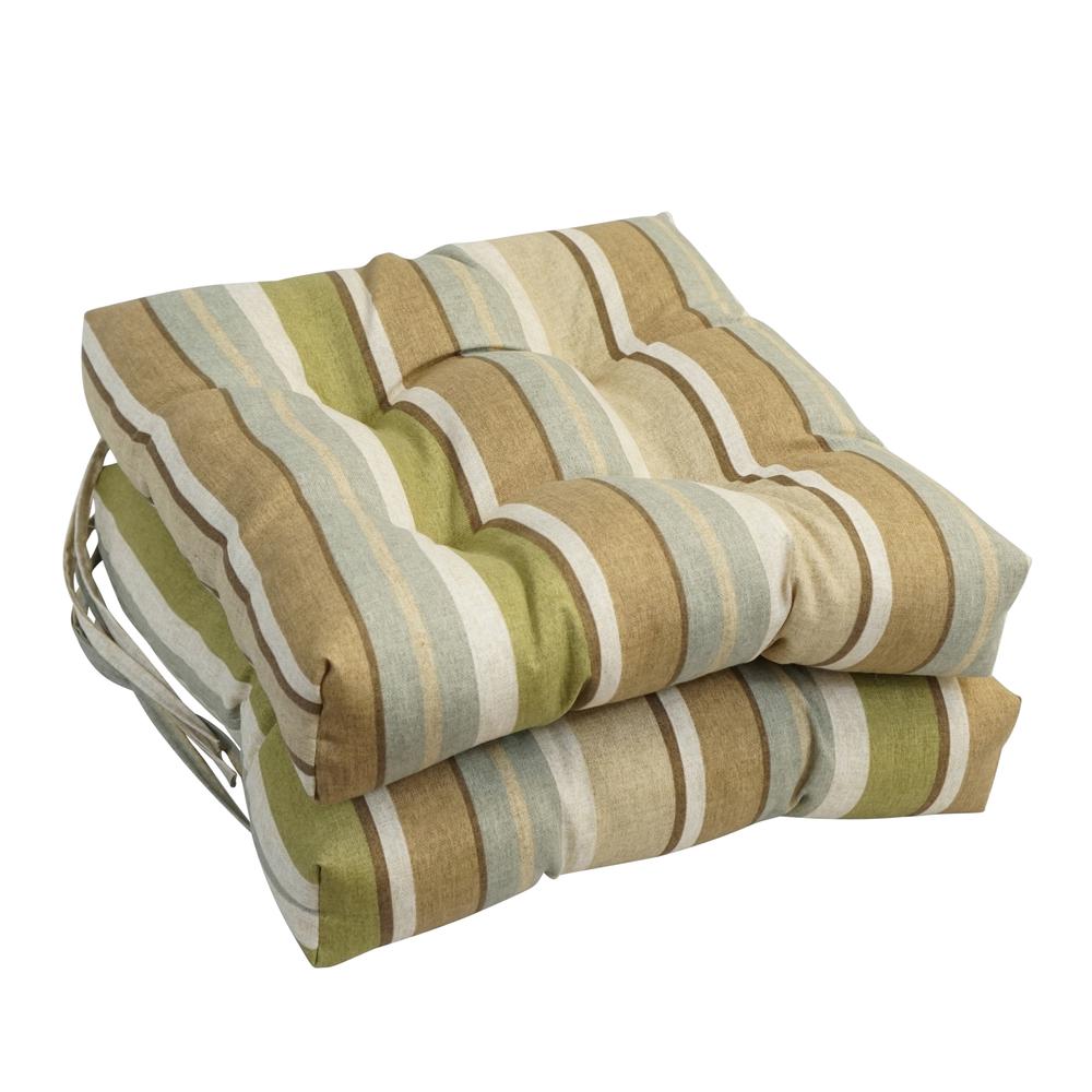 16-inch Spun Polyester Outdoor Square Tufted Chair Cushions (Set of 2)  916X16SQ-T-2CH-OD-177. Picture 1