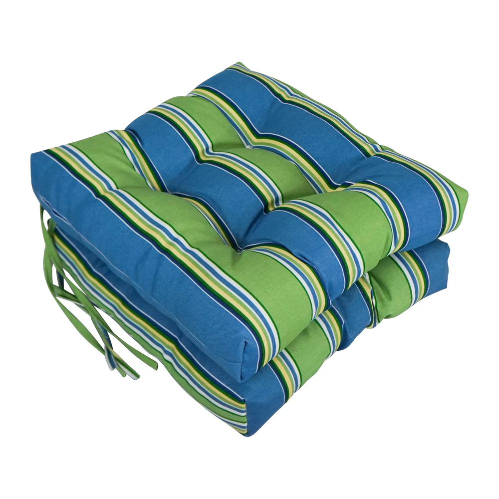 16-inch Spun Polyester Patterned Outdoor Square Tufted Chair Cushions (Set of 2) 916X16SQ-T-2CH-REO-29. Picture 1