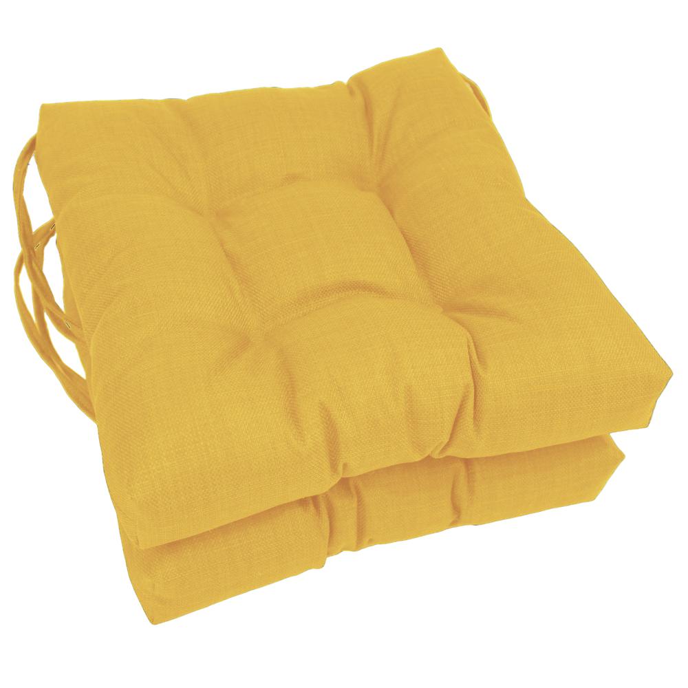 16-inch Spun Polyester Solid Outdoor Square Tufted Chair Cushions (Set of 2) 916X16SQ-T-2CH-REO-SOL-03. Picture 1