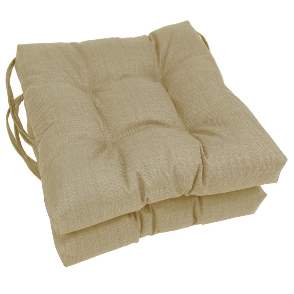 16-inch Spun Polyester Solid Outdoor Square Tufted Chair Cushions (Set of 2) 916X16SQ-T-2CH-REO-SOL-07. Picture 1