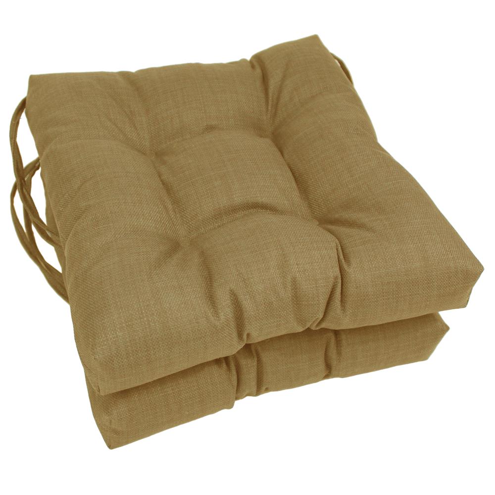 16-inch Spun Polyester Solid Outdoor Square Tufted Chair Cushions (Set of 2) 916X16SQ-T-2CH-REO-SOL-08. Picture 1