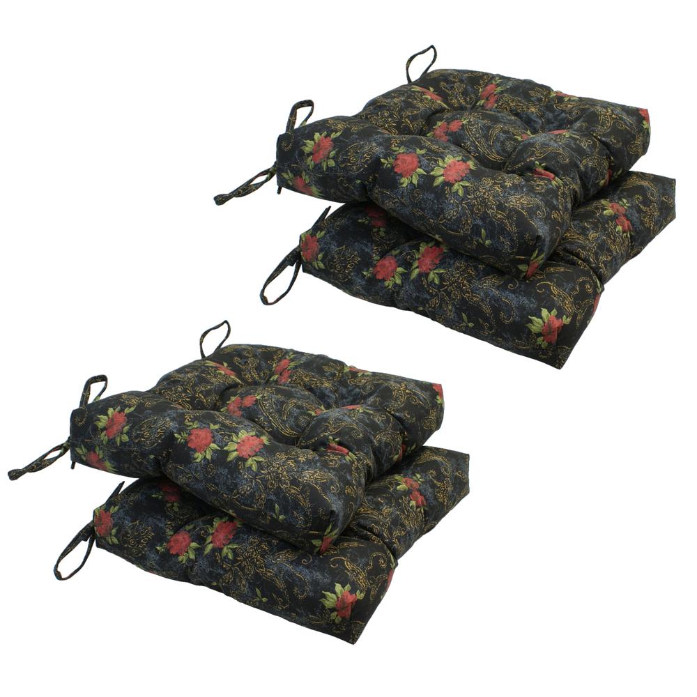 16-inch Indoor Square Tufted Chair Cushions (Set of 4)  916X16SQ-T-4CH-ID-019. Picture 1