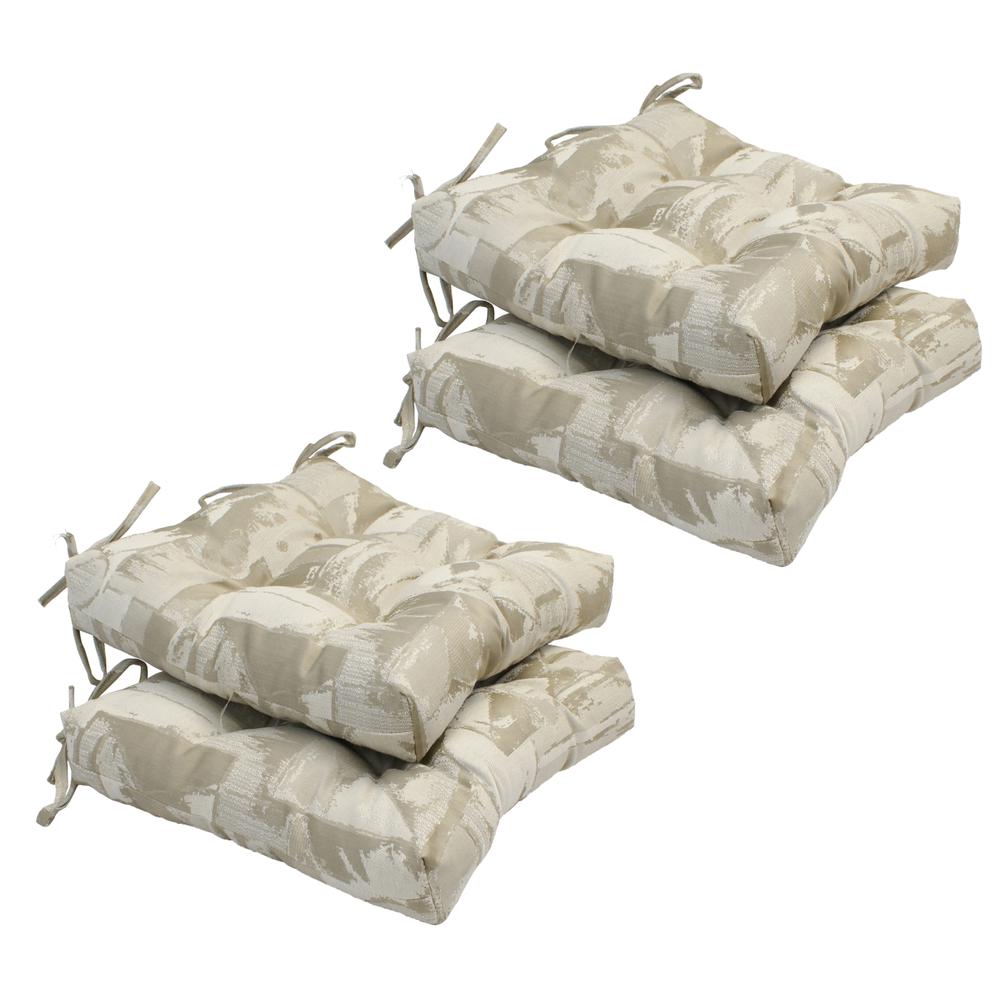 16-inch Indoor Square Tufted Chair Cushions (Set of 4)  916X16SQ-T-4CH-ID-048. Picture 1