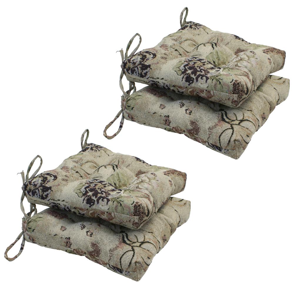 16-inch Indoor Square Tufted Chair Cushions (Set of 4)  916X16SQ-T-4CH-ID-061. Picture 1