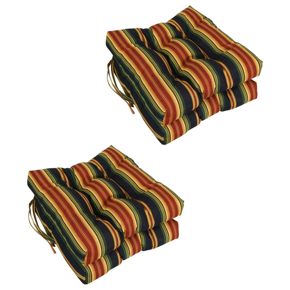 16-inch Outdoor Spun Polyseter Square Tufted Chair Cushions (Set of 4). The main picture.