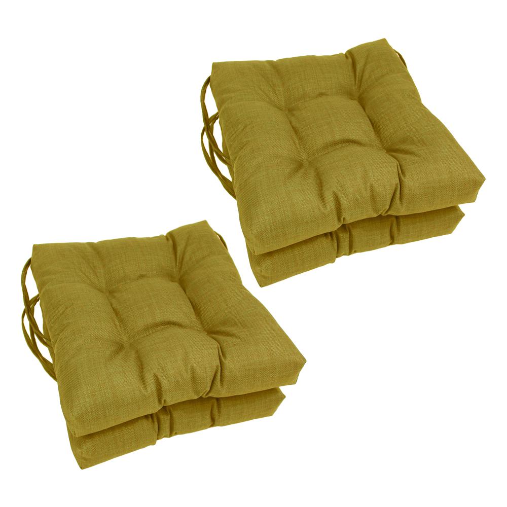 16-inch Spun Polyester Solid Outdoor Square Tufted Chair Cushions (Set of 4) 916X16SQ-T-4CH-REO-SOL-02. Picture 1