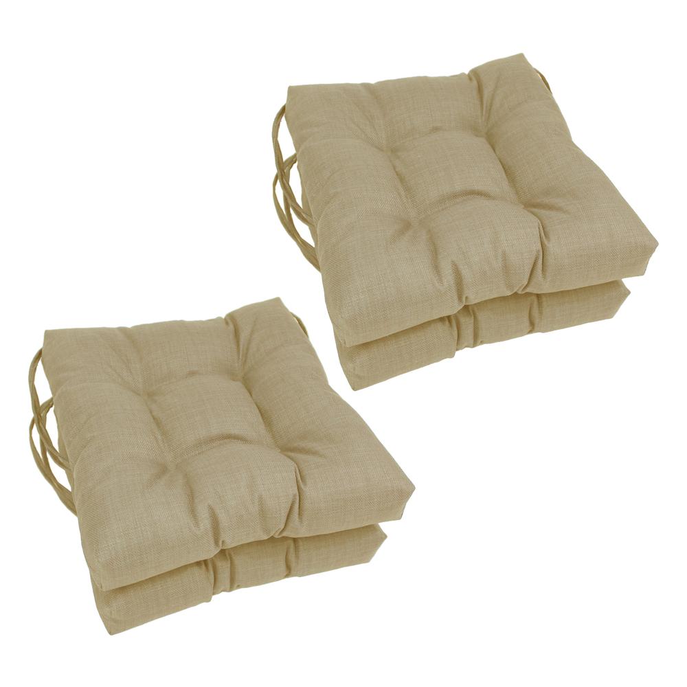 16-inch Spun Polyester Solid Outdoor Square Tufted Chair Cushions (Set of 4) 916X16SQ-T-4CH-REO-SOL-07. Picture 1
