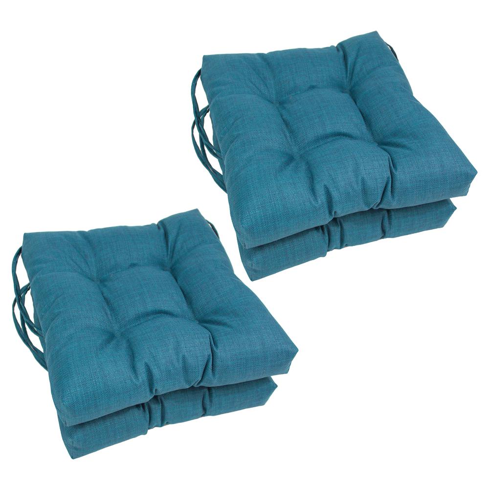 16-inch Spun Polyester Solid Outdoor Square Tufted Chair Cushions (Set of 4) 916X16SQ-T-4CH-REO-SOL-16. Picture 1