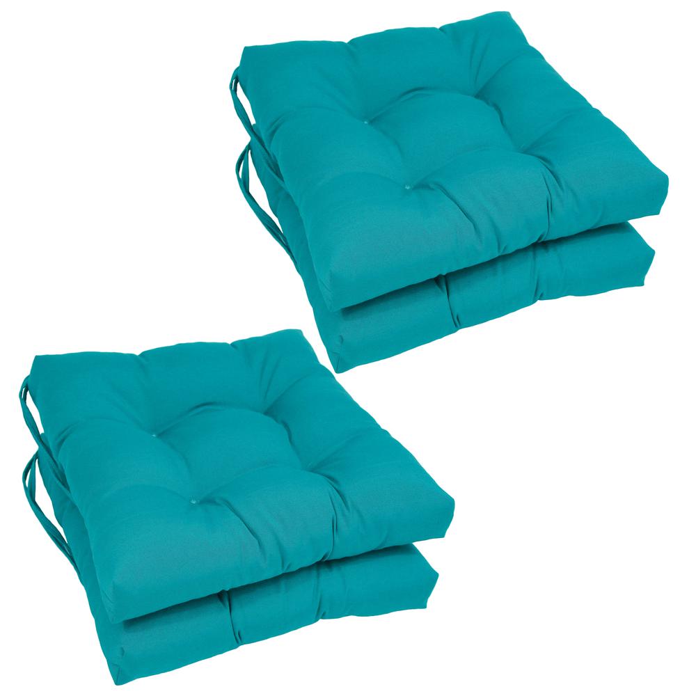 16-inch Solid Twill Square Tufted Chair Cushions (Set of 4). Picture 1