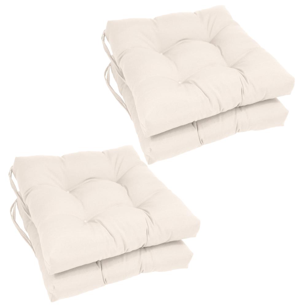 16-inch Solid Twill Square Tufted Chair Cushions (Set of 4). Picture 1