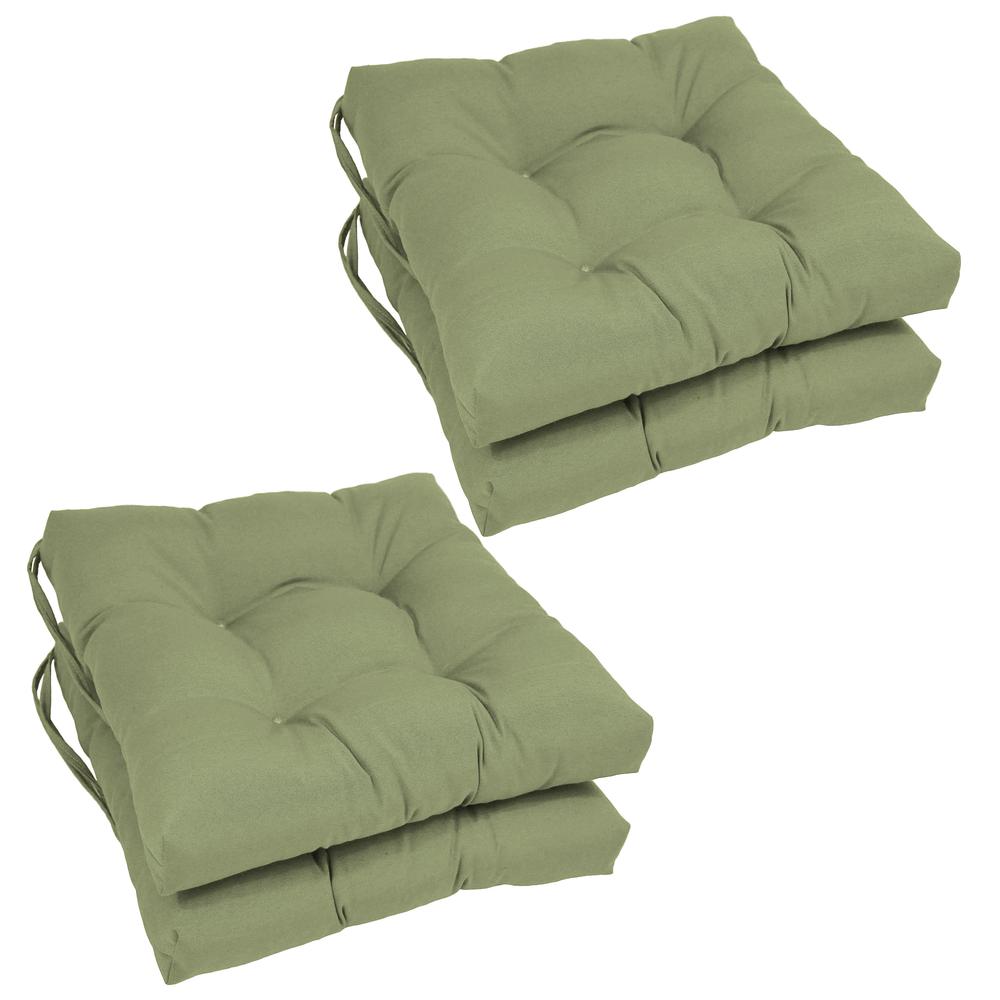 16-inch Solid Twill Square Tufted Chair Cushions (Set of 4). The main picture.