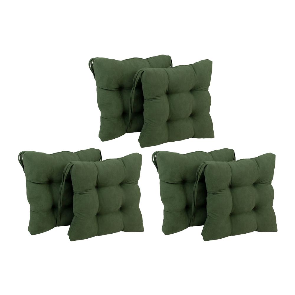 16-inch Solid Microsuede Square Tufted Chair Cushions (Set of 6) 916X16SQ-T-6CH-MS-HG. Picture 1
