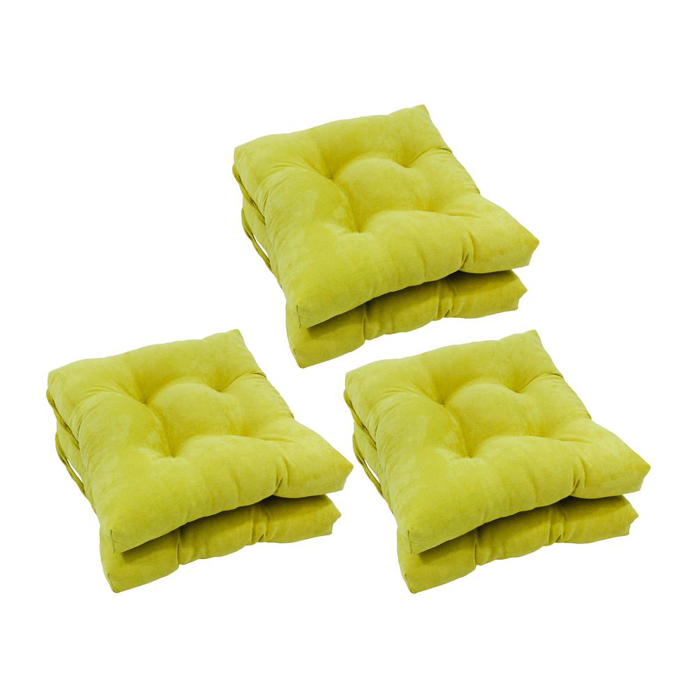 16-inch Solid Microsuede Square Tufted Chair Cushions (Set of 6) 916X16SQ-T-6CH-MS-ML. Picture 1