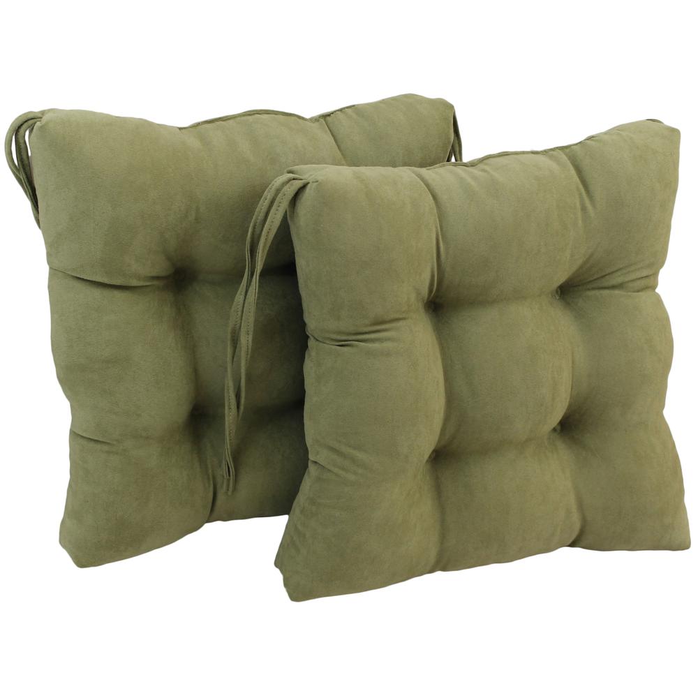 16-inch Solid Microsuede Square Tufted Chair Cushions (Set of 6) 916X16SQ-T-6CH-MS-SG. Picture 1