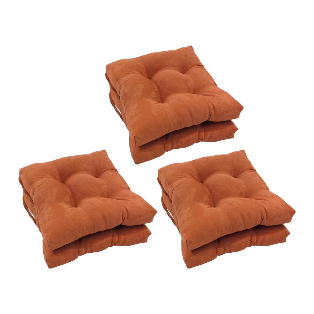 16-inch Solid Microsuede Square Tufted Chair Cushions (Set of 6) 916X16SQ-T-6CH-MS-SP. Picture 1