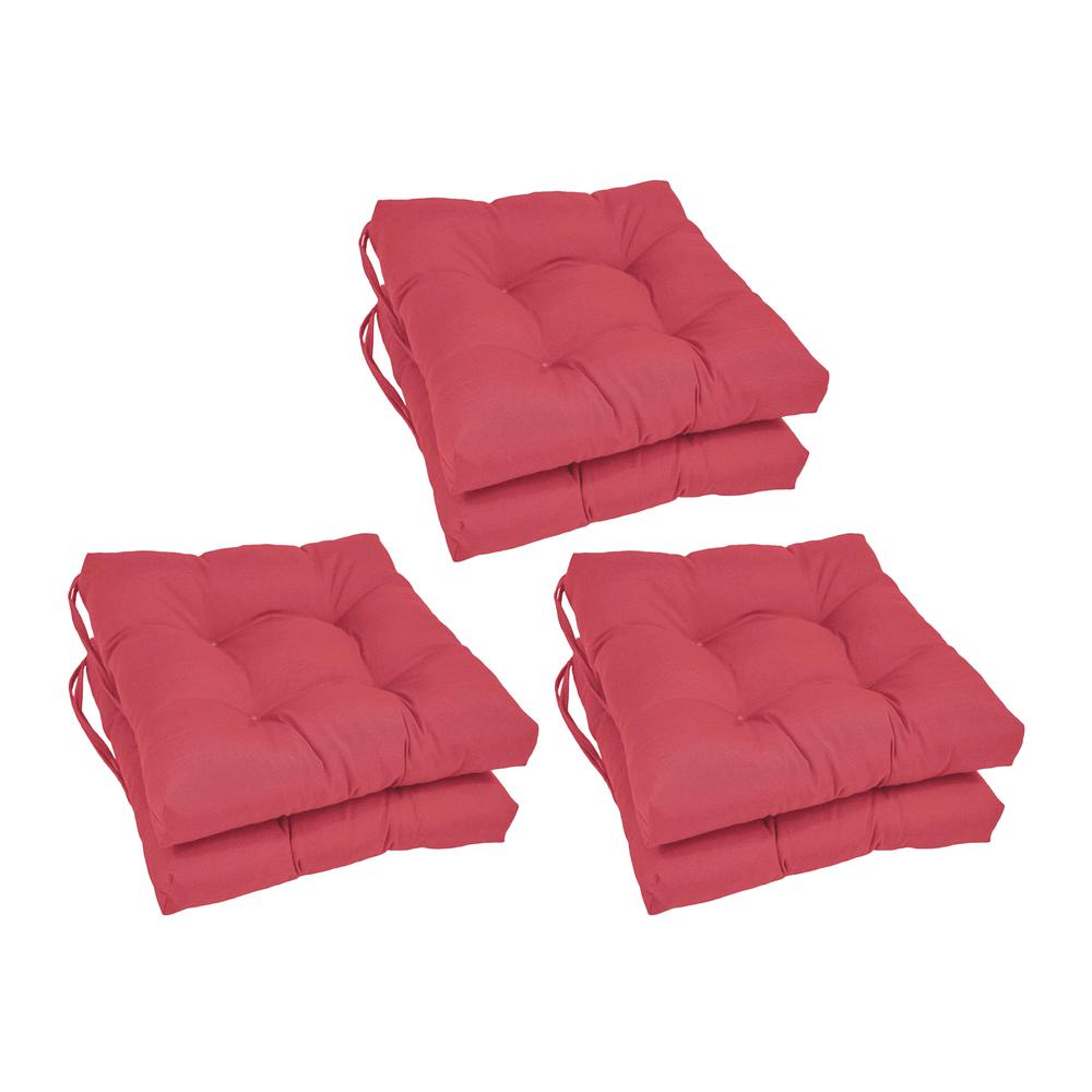 16-inch Solid Twill Square Tufted Chair Cushions (Set of 6)  916X16SQ-T-6CH-TW-BB. Picture 1
