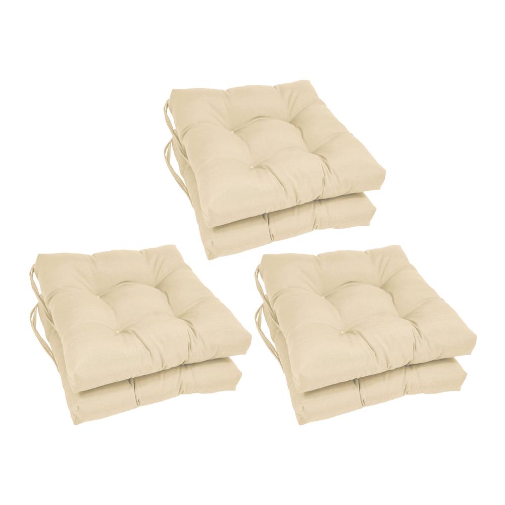 16-inch Solid Twill Square Tufted Chair Cushions (Set of 6)  916X16SQ-T-6CH-TW-EG. Picture 1