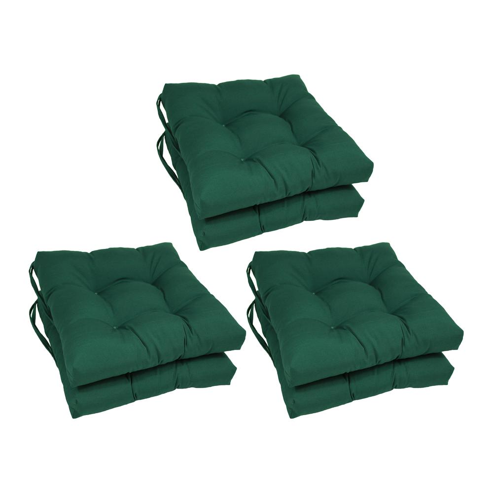 16-inch Solid Twill Square Tufted Chair Cushions (Set of 6)  916X16SQ-T-6CH-TW-FG. Picture 1