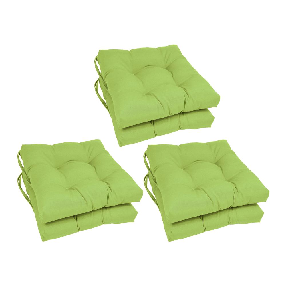 16-inch Solid Twill Square Tufted Chair Cushions (Set of 6)  916X16SQ-T-6CH-TW-ML. Picture 1