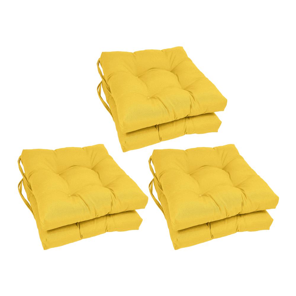 16-inch Solid Twill Square Tufted Chair Cushions (Set of 6)  916X16SQ-T-6CH-TW-SS. Picture 1