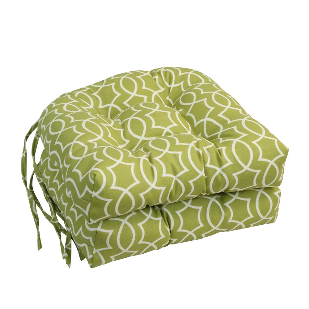 16-inch Spun Polyester Outdoor U-shaped Tufted Chair Cushions (Set of 2) 916X16US-T-2CH-OD-192. Picture 1