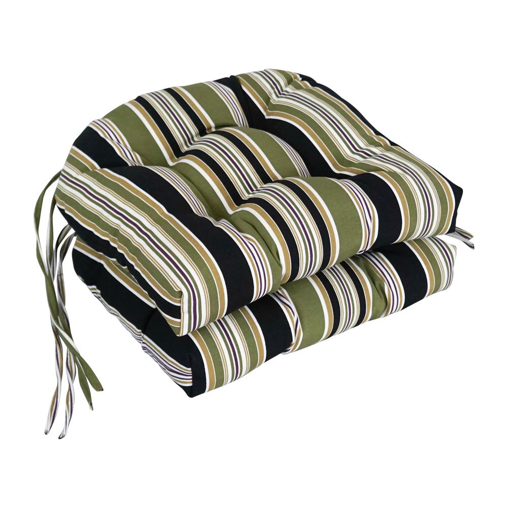 16-inch Spun Polyester Patterned Outdoor U-shaped Tufted Chair Cushions (Set of 2)  916X16US-T-2CH-REO-13. Picture 1