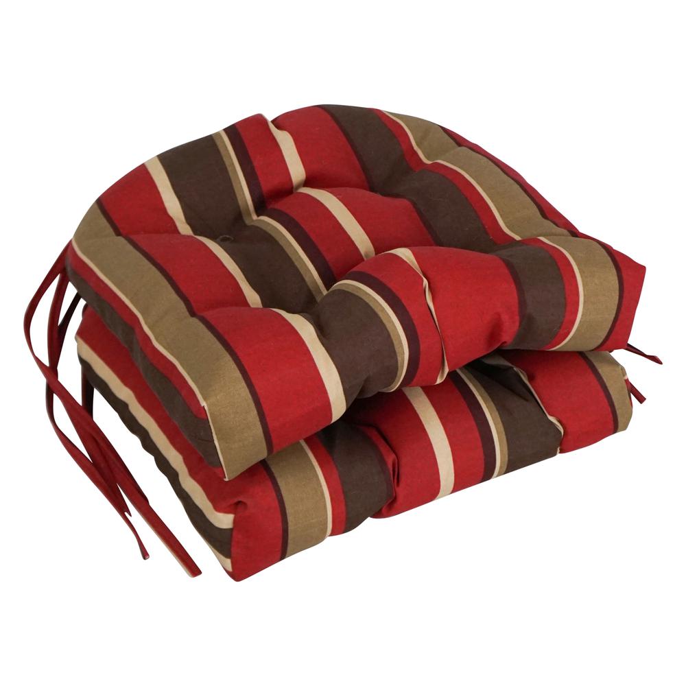 16-inch Spun Polyester Patterned Outdoor U-shaped Tufted Chair Cushions (Set of 2)  916X16US-T-2CH-REO-33. Picture 1