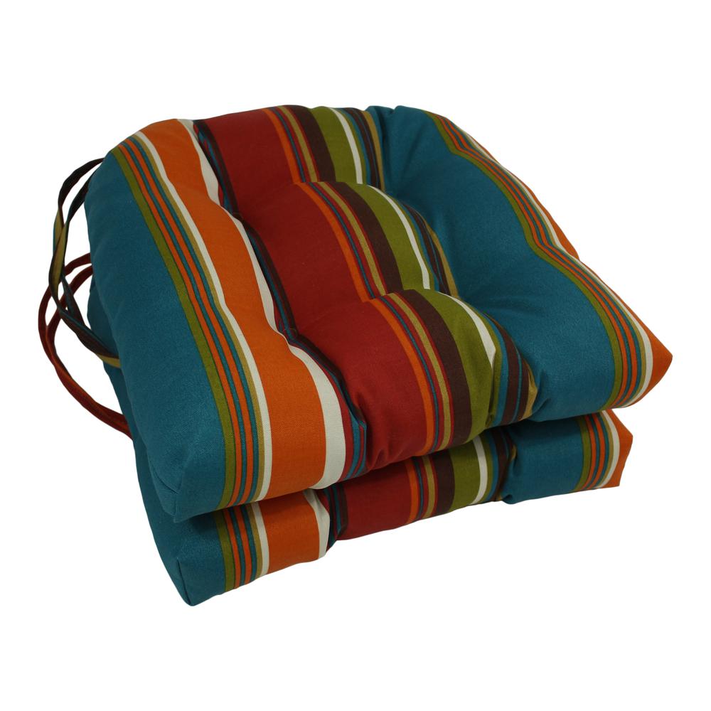 16-inch Outdoor Spun Polyester U-shaped Tufted Chair Cushions (Set of 2). Picture 1