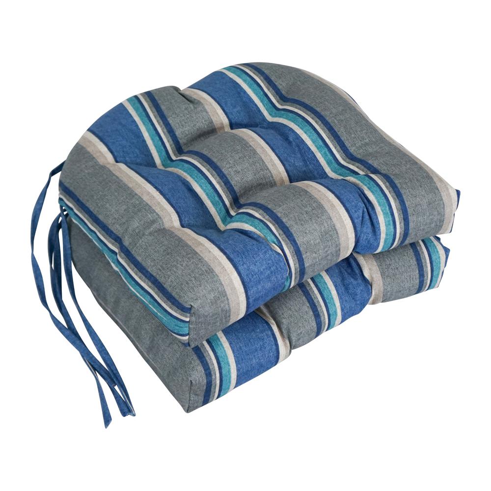 16-inch Spun Polyester Patterned Outdoor U-shaped Tufted Chair Cushions (Set of 2)  916X16US-T-2CH-REO-66. Picture 1