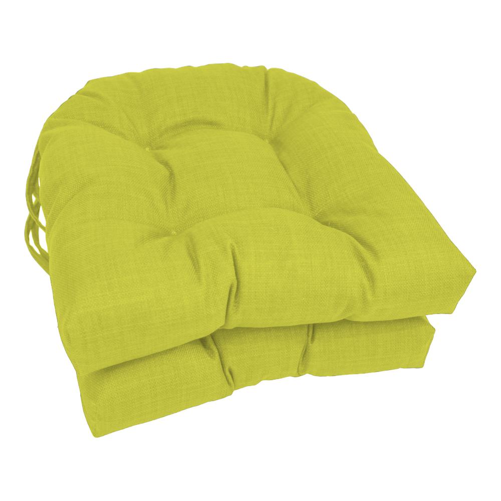 16-inch Spun Polyester Solid Outdoor U-shaped Tufted Chair Cushions (Set of 2) 916X16US-T-2CH-REO-SOL-01. Picture 1