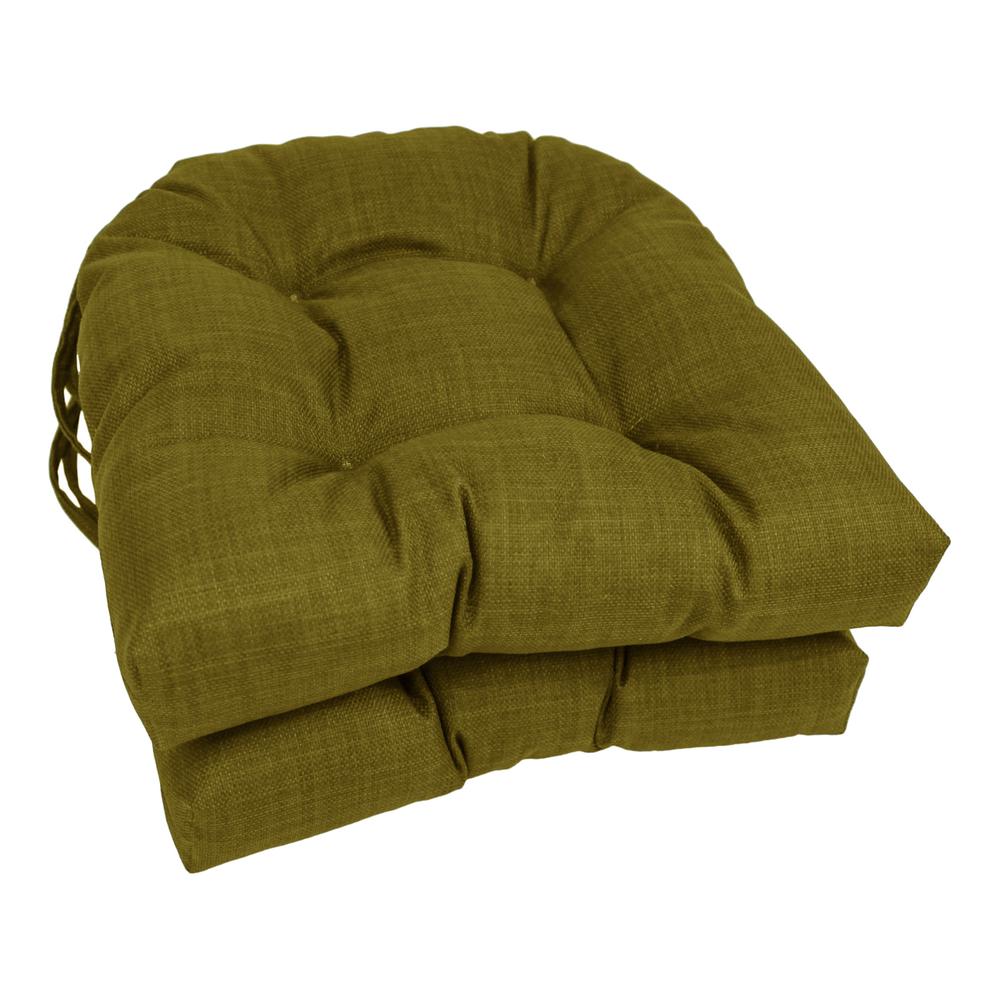 16-inch Spun Polyester Solid Outdoor U-shaped Tufted Chair Cushions (Set of 2) 916X16US-T-2CH-REO-SOL-02. Picture 1