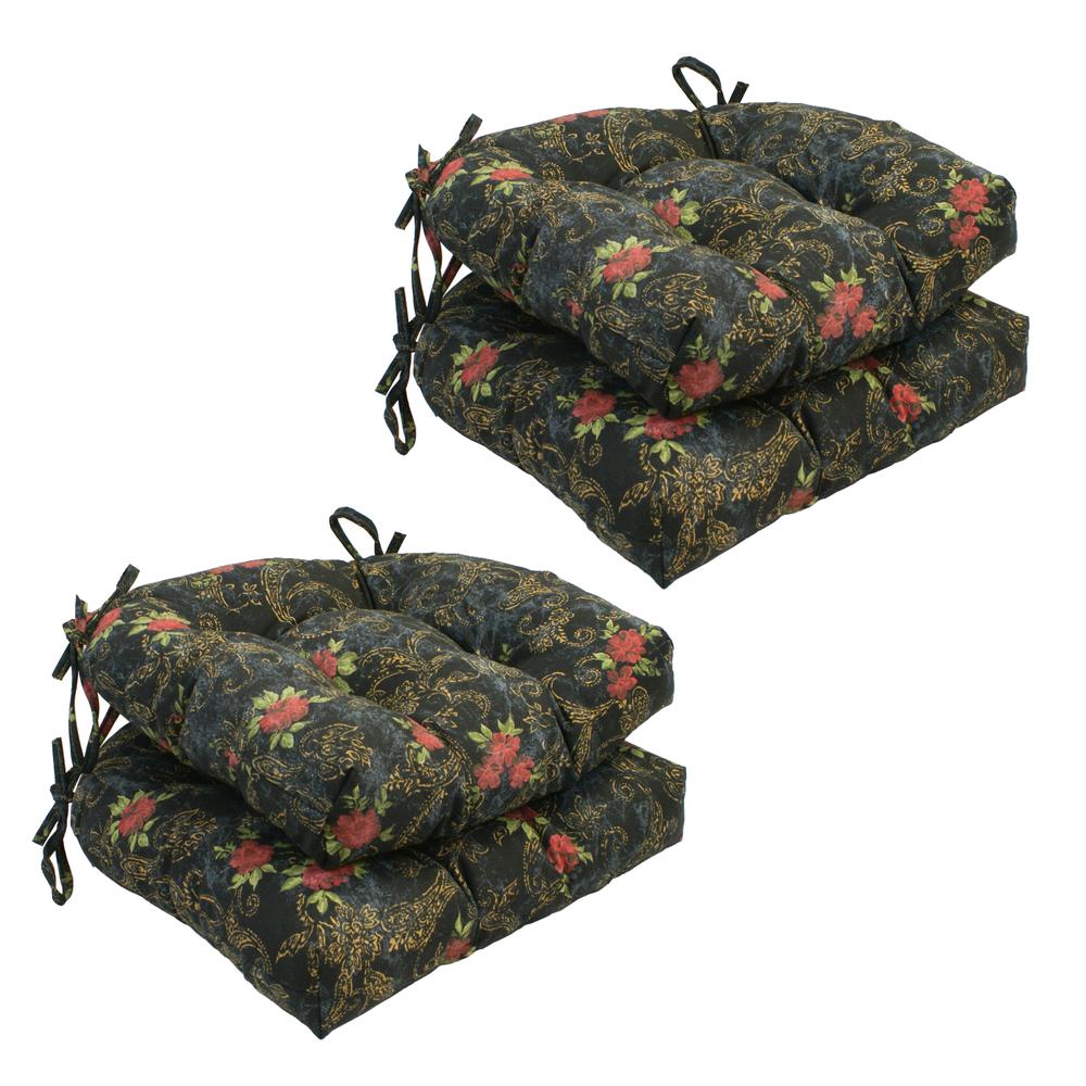16-inch U-shaped Tufted Chair Cushions (Set of 4) 916X16US-T-4CH-ID-019. Picture 1
