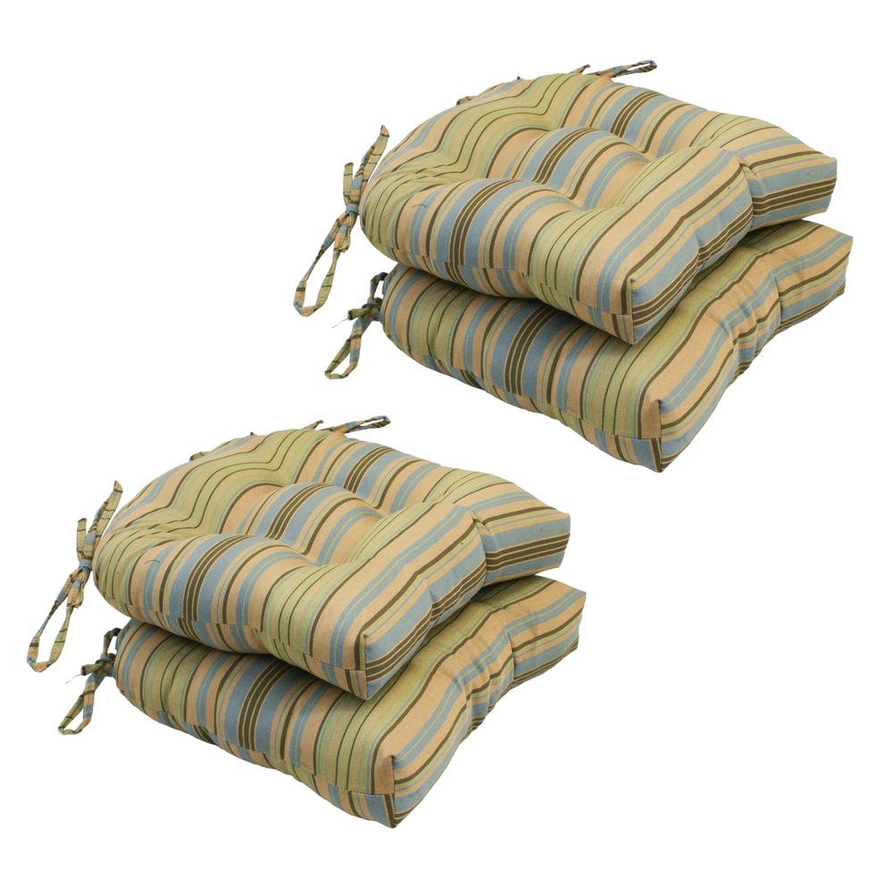 16-inch U-shaped Tufted Chair Cushions (Set of 4) 916X16US-T-4CH-ID-064. Picture 1