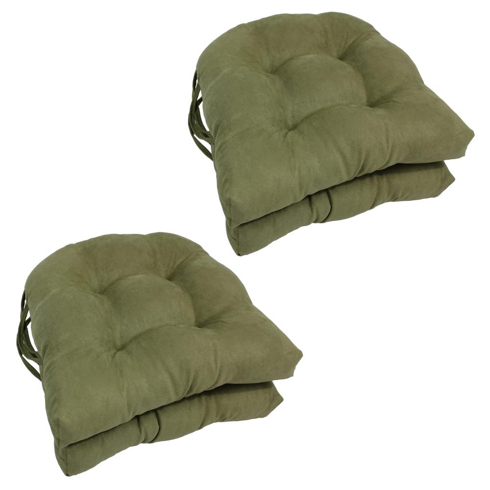 16-inch Solid Micro Suede U-shaped Tufted Chair Cushions (Set of 4). Picture 1