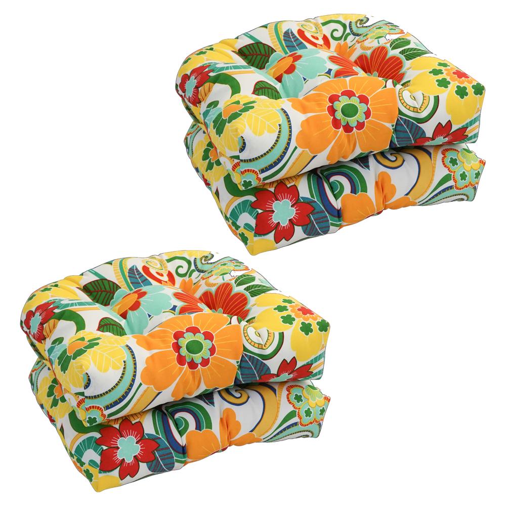 16-inch Spun Polyester Outdoor U-shaped Tufted Chair Cushions (Set of 4) 916X16US-T-4CH-OD-075. Picture 1