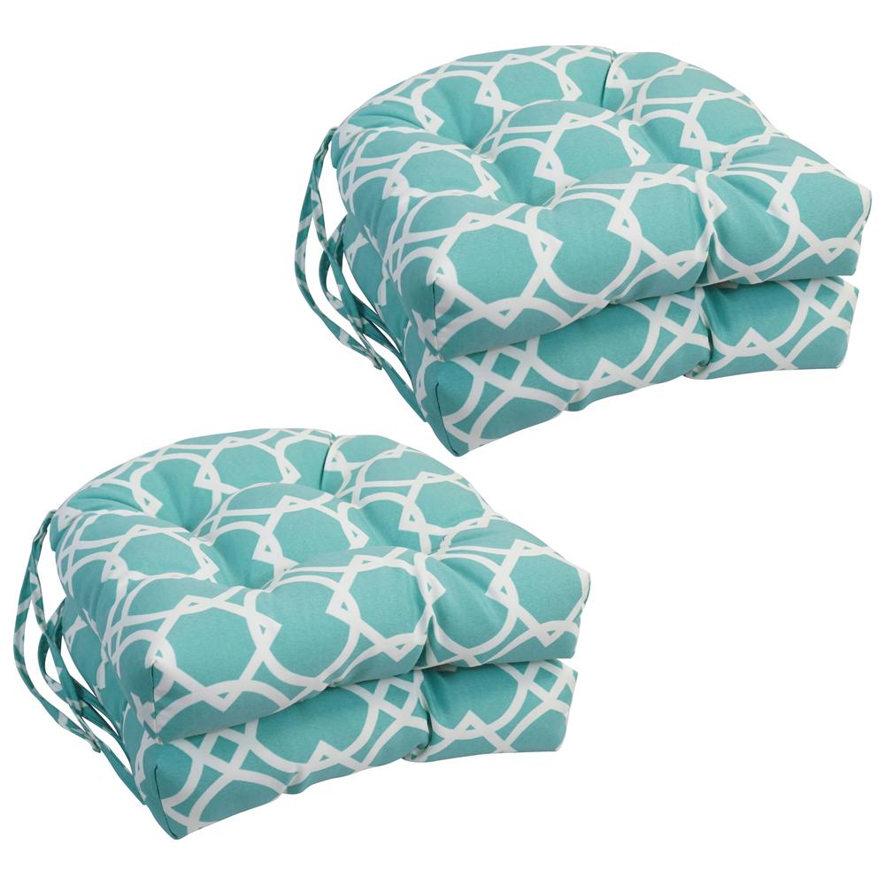 16-inch Spun Polyester Outdoor U-shaped Tufted Chair Cushions (Set of 4) 916X16US-T-4CH-OD-144. Picture 1