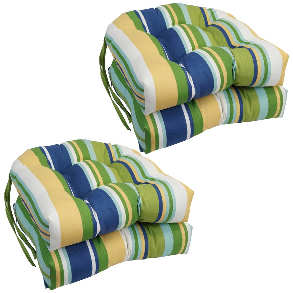 16-inch Spun Polyester Outdoor U-shaped Tufted Chair Cushions (Set of 4) 916X16US-T-4CH-OD-172. Picture 1