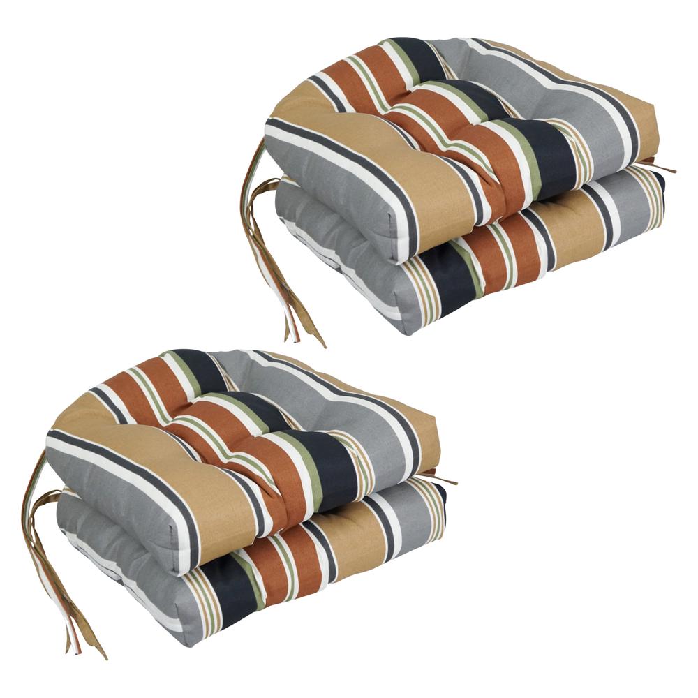 16-inch Spun Polyester Outdoor U-shaped Tufted Chair Cushions (Set of 4) 916X16US-T-4CH-OD-207. Picture 1