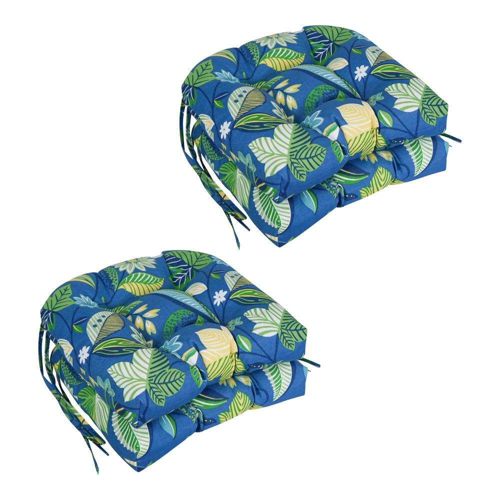 16-inch Spun Polyester Patterned Outdoor U-shaped Tufted Chair Cushions (Set of 4) 916X16US-T-4CH-REO-28. Picture 1