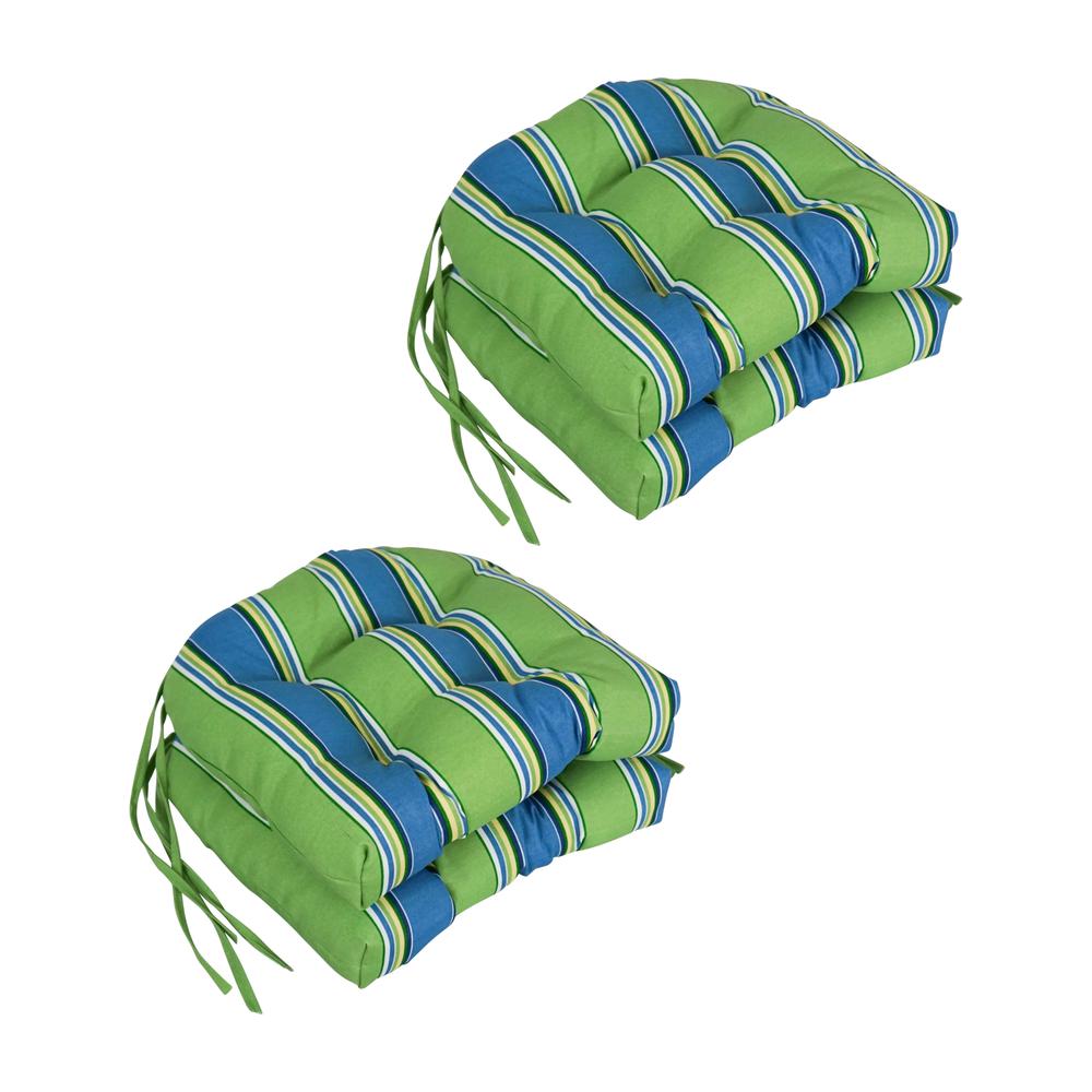 16-inch Spun Polyester Patterned Outdoor U-shaped Tufted Chair Cushions (Set of 4) 916X16US-T-4CH-REO-29. Picture 1