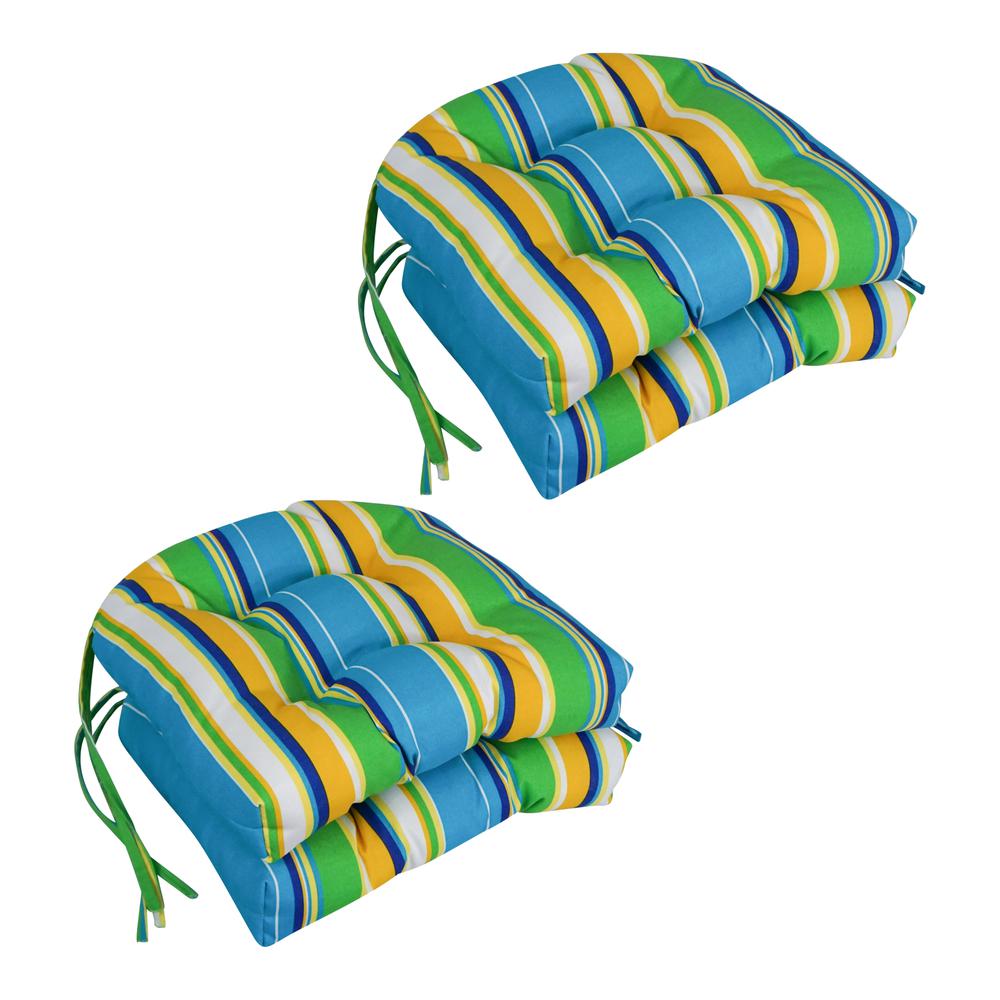16-inch Spun Polyester Patterned Outdoor U-shaped Tufted Chair Cushions (Set of 4) 916X16US-T-4CH-REO-56. Picture 1