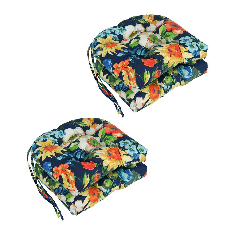 16-inch Spun Polyester Patterned Outdoor U-shaped Tufted Chair Cushions (Set of 4) 916X16US-T-4CH-REO-59. Picture 1