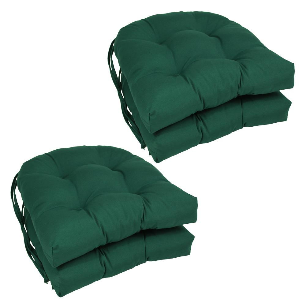 16-inch Solid Twill U-shaped Tufted Chair Cushions (Set of 4). The main picture.