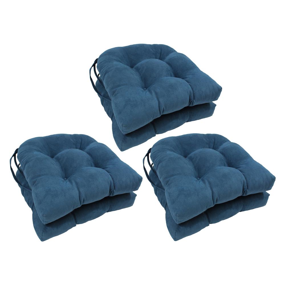 16-inch Solid Microsuede U-shaped Tufted Chair Cushions (Set of 6) 916X16US-T-6CH-MS-IN. Picture 1
