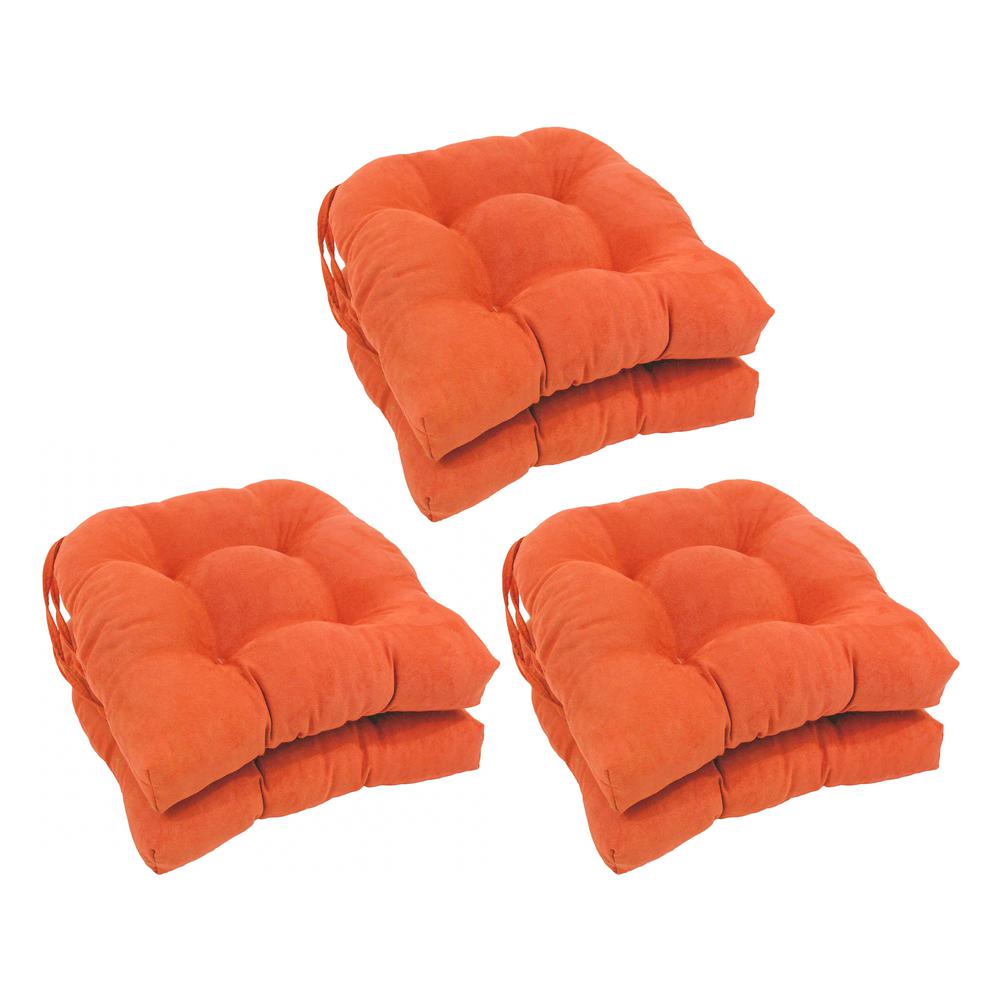 16-inch Solid Microsuede U-shaped Tufted Chair Cushions (Set of 6) 916X16US-T-6CH-MS-TD. Picture 1