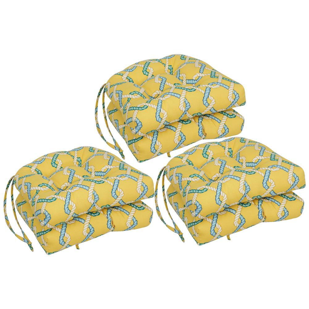 16-inch Spun Polyester Outdoor U-shaped Tufted Chair Cushions (Set of 6) 916X16US-T-6CH-OD-105. Picture 1